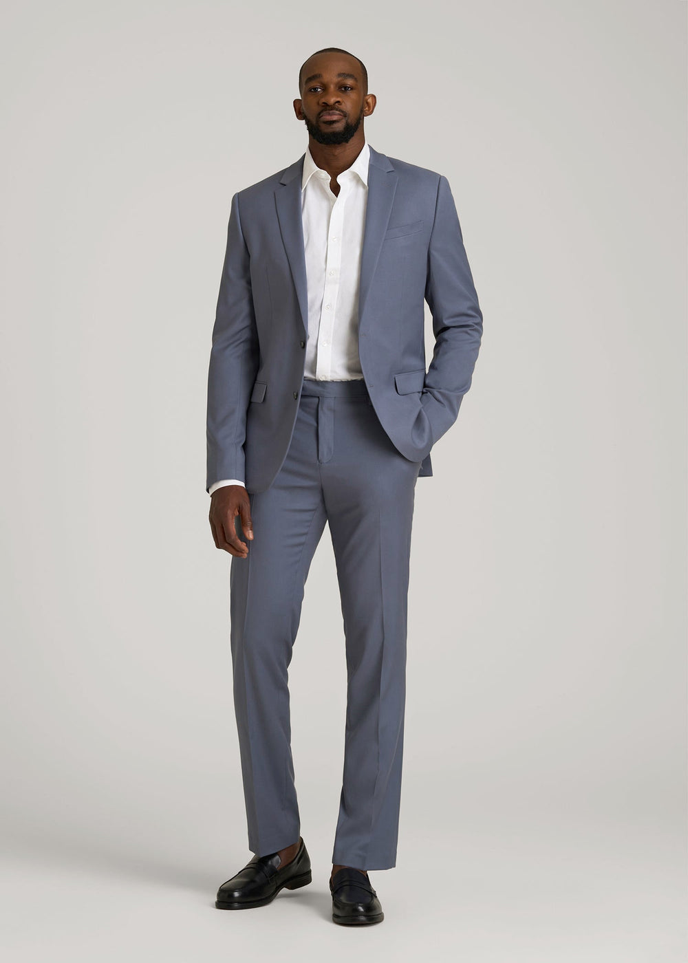 American Tall Online | Suit Trousers for Tall Men in Blue Slate