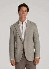 American Tall Sale | Wool Blend Blazer for Tall Men in Taupe Basketweave