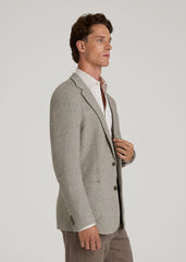American Tall Sale | Wool Blend Blazer for Tall Men in Taupe Basketweave