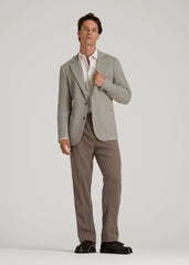American Tall Sale | Wool Blend Blazer for Tall Men in Taupe Basketweave