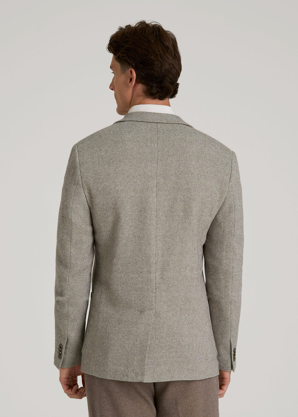 American Tall Sale | Wool Blend Blazer for Tall Men in Taupe Basketweave