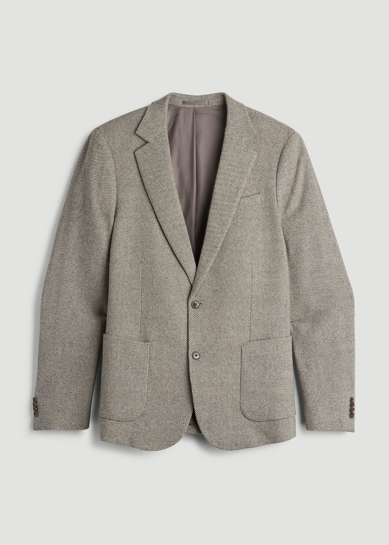 American Tall Sale | Wool Blend Blazer for Tall Men in Taupe Basketweave
