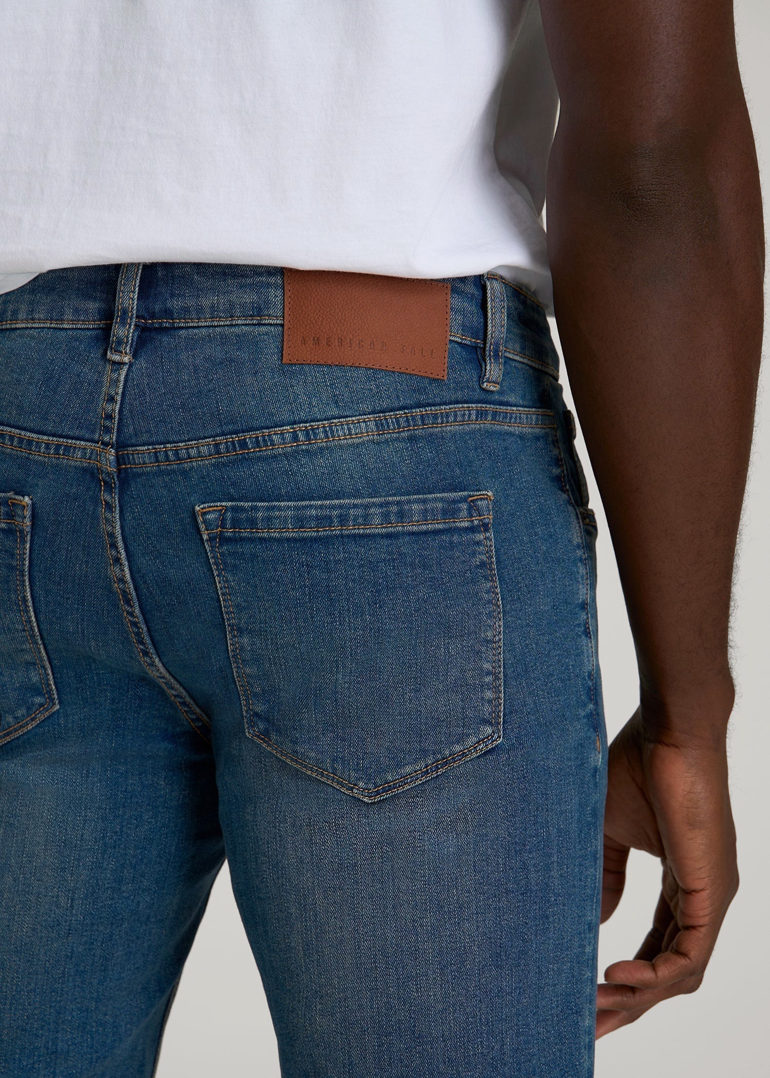 American Tall Outlet | Carman TAPERED Jeans for Tall Men in Worn Blue