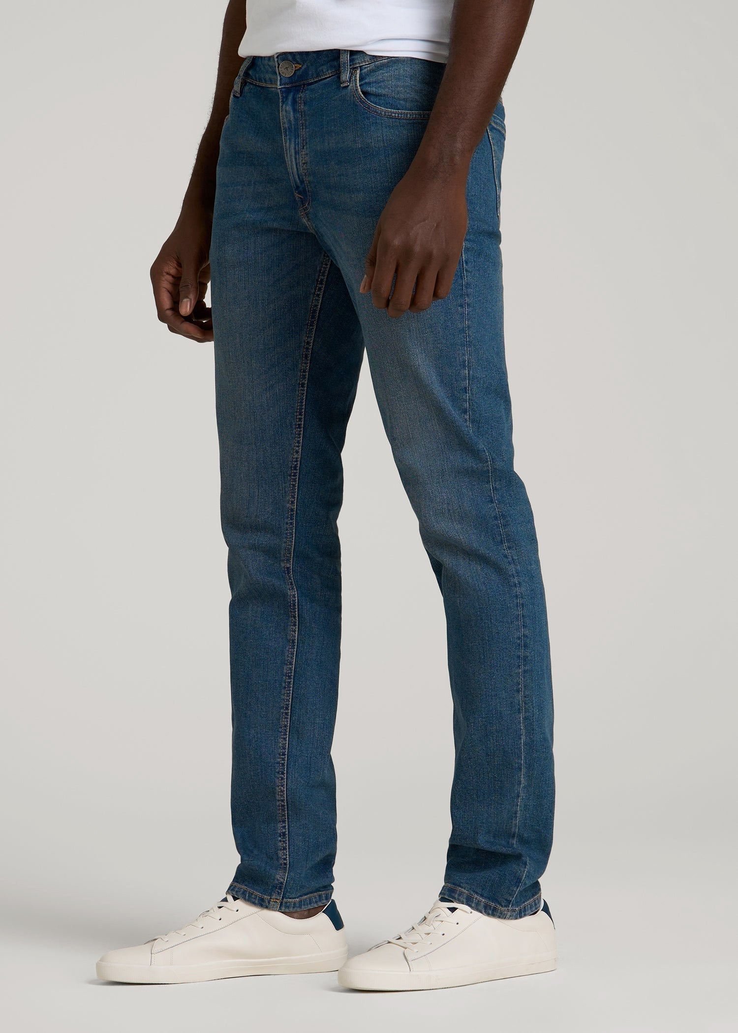 American Tall Outlet | Carman TAPERED Jeans for Tall Men in Worn Blue