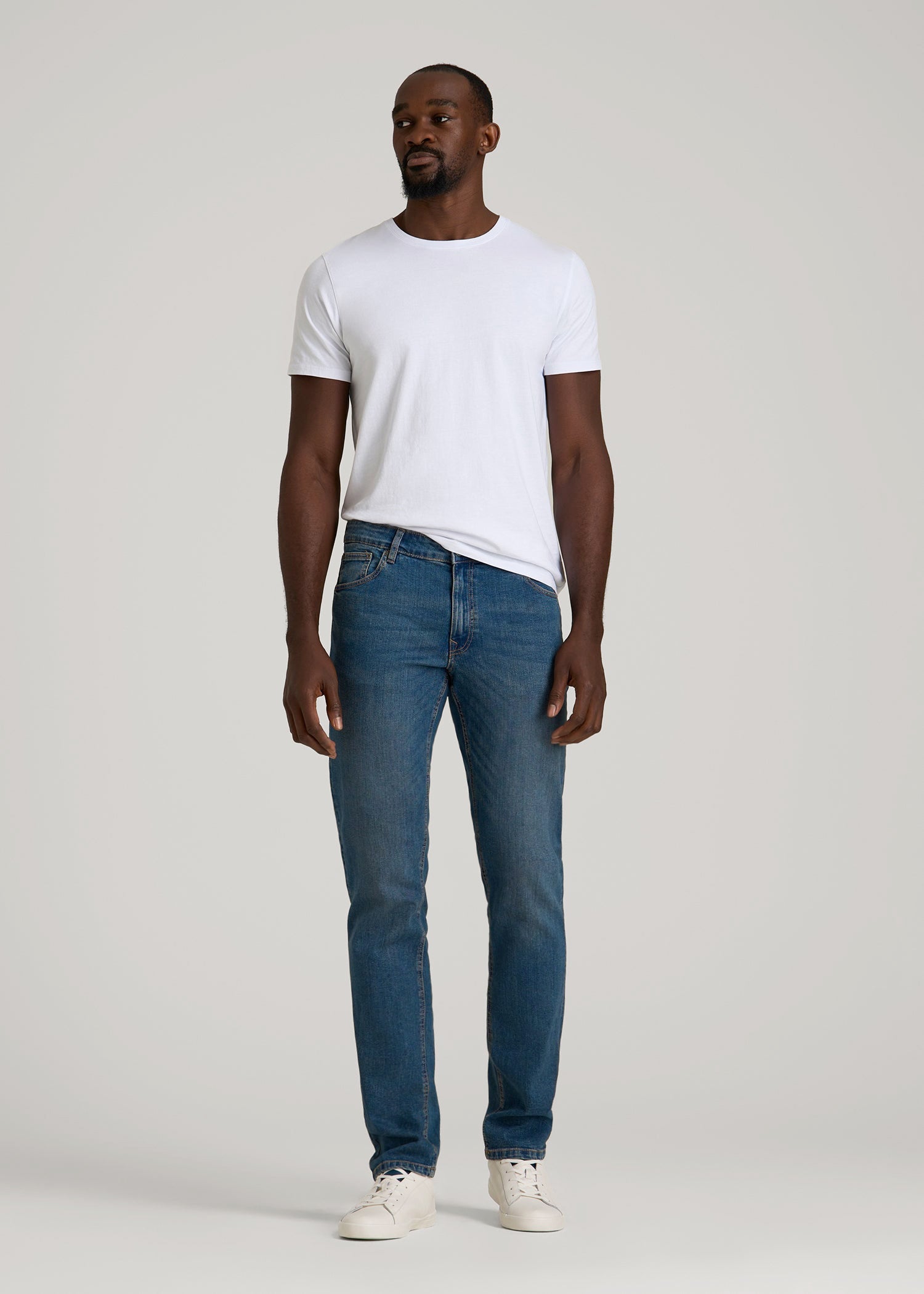 American Tall Outlet | Carman TAPERED Jeans for Tall Men in Worn Blue