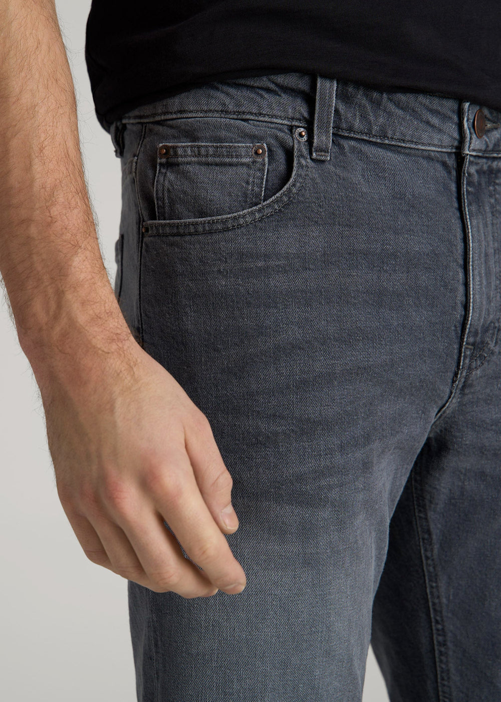 American Tall For Sale | Americana Collection Carman Tapered Fit Jeans For Tall Men in Wolf Grey
