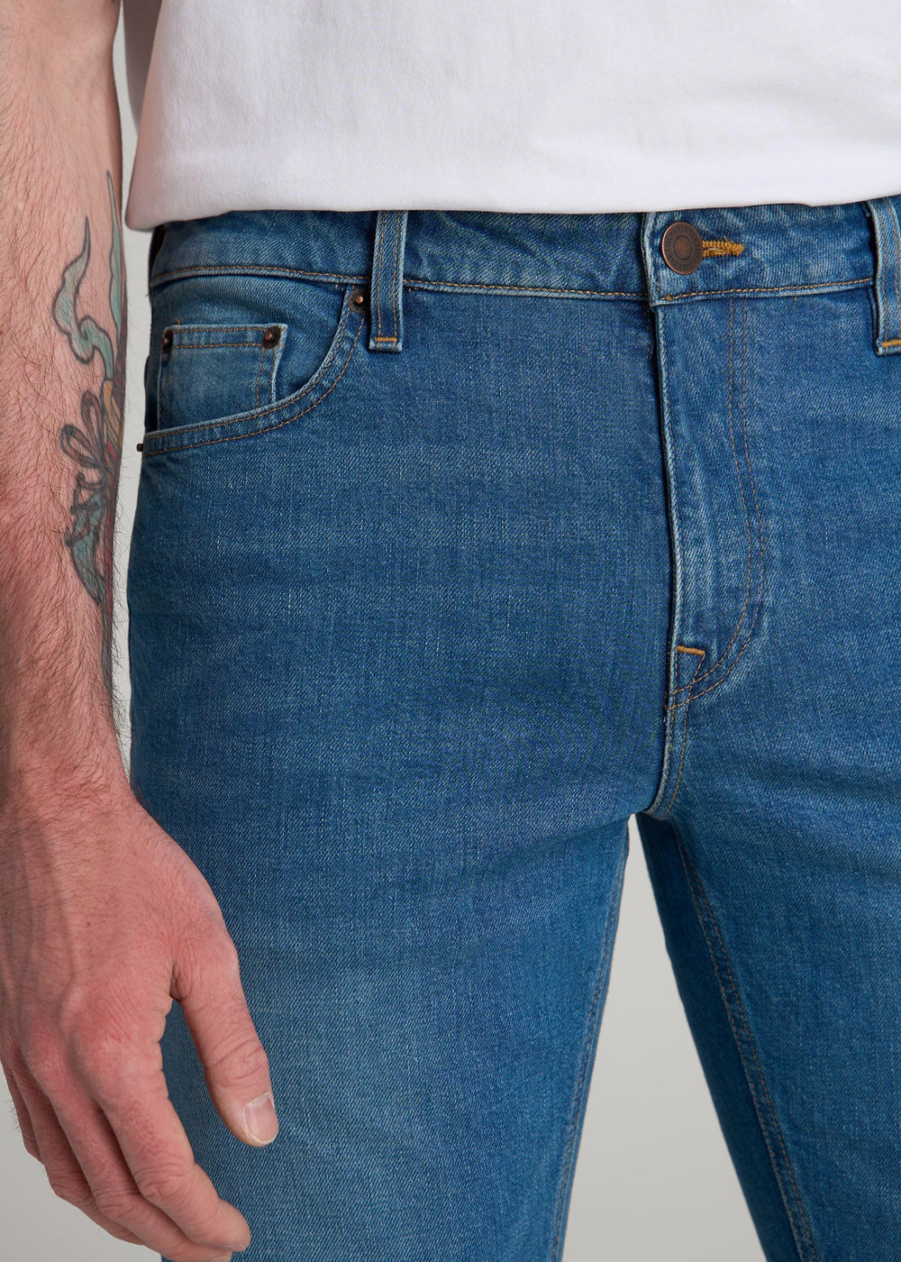 American Tall Discount | Americana Collection Dylan Slim Fit Jeans For Tall Men in Sail Blue
