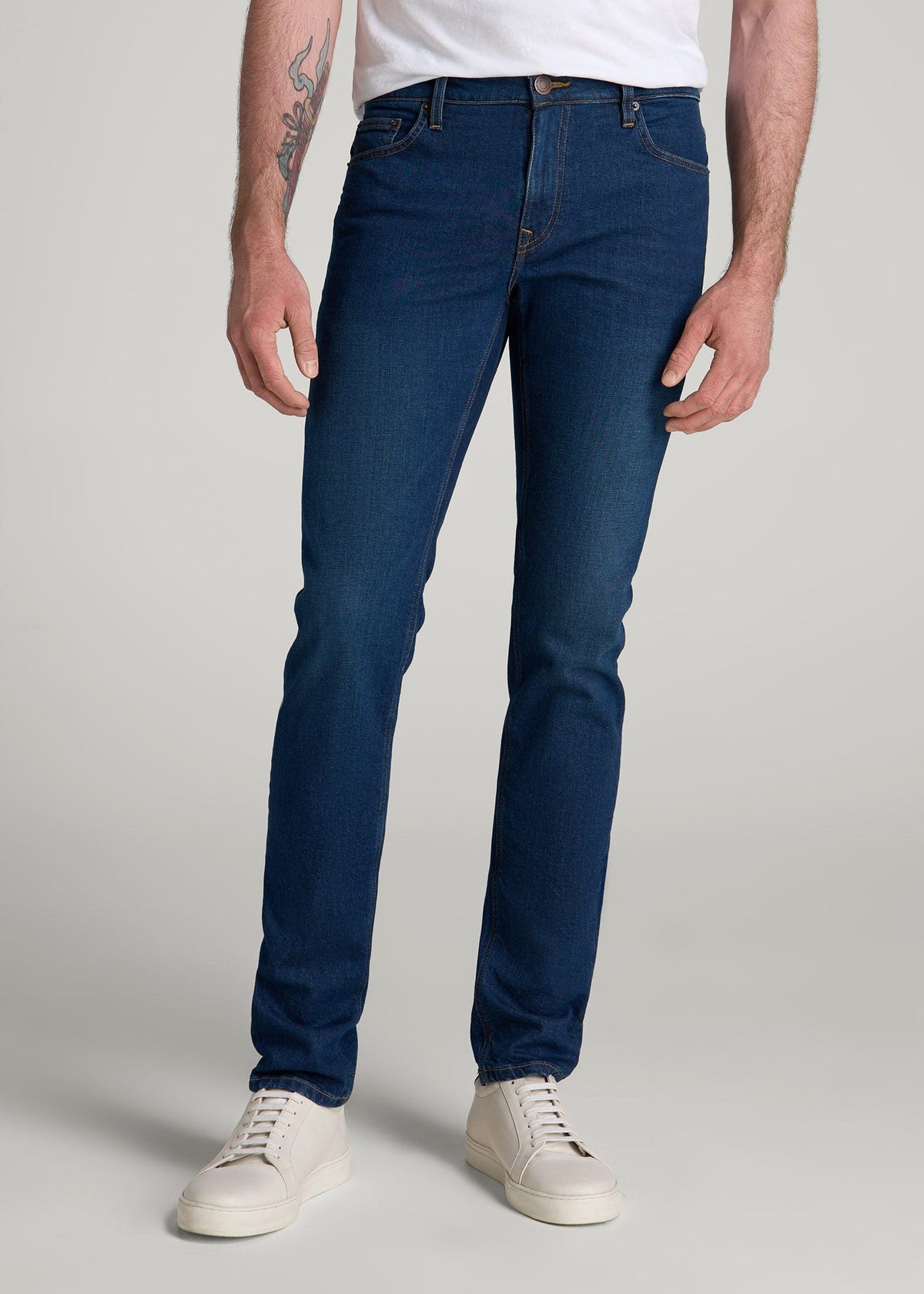 American Tall Outlet | Americana Collection Dylan Slim Fit Jeans For Tall Men in Crown Blue