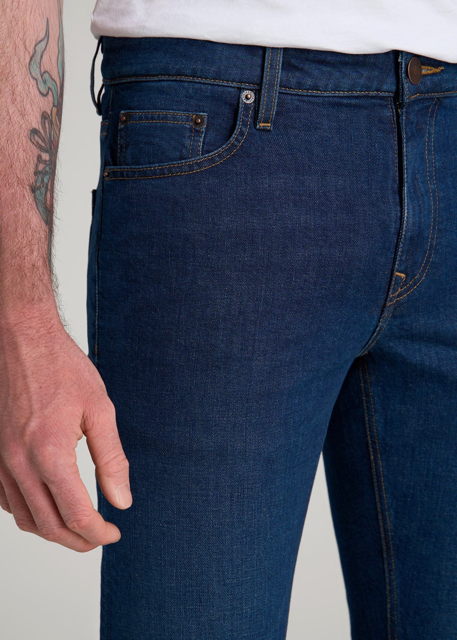 American Tall Outlet | Americana Collection Dylan Slim Fit Jeans For Tall Men in Crown Blue