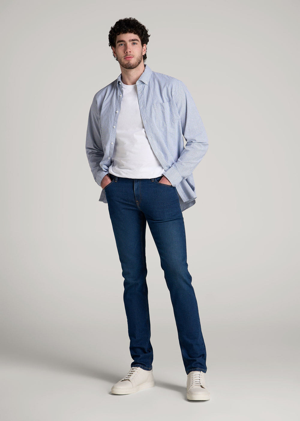 American Tall Outlet | Americana Collection Dylan Slim Fit Jeans For Tall Men in Crown Blue