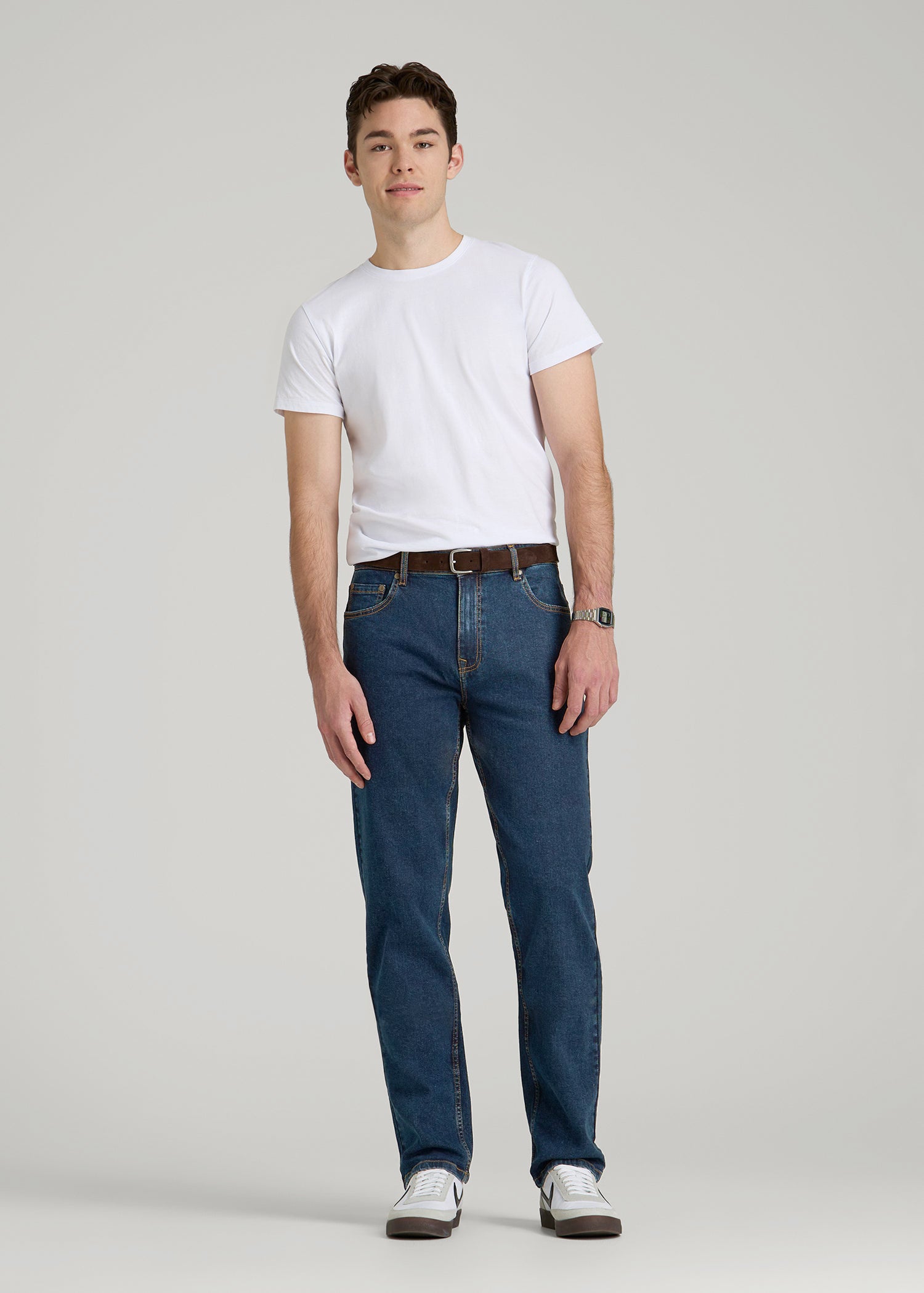 American Tall Sale | A.T. Basics Men's J1 Straight Fit Jeans for Tall Men in Charged Blue