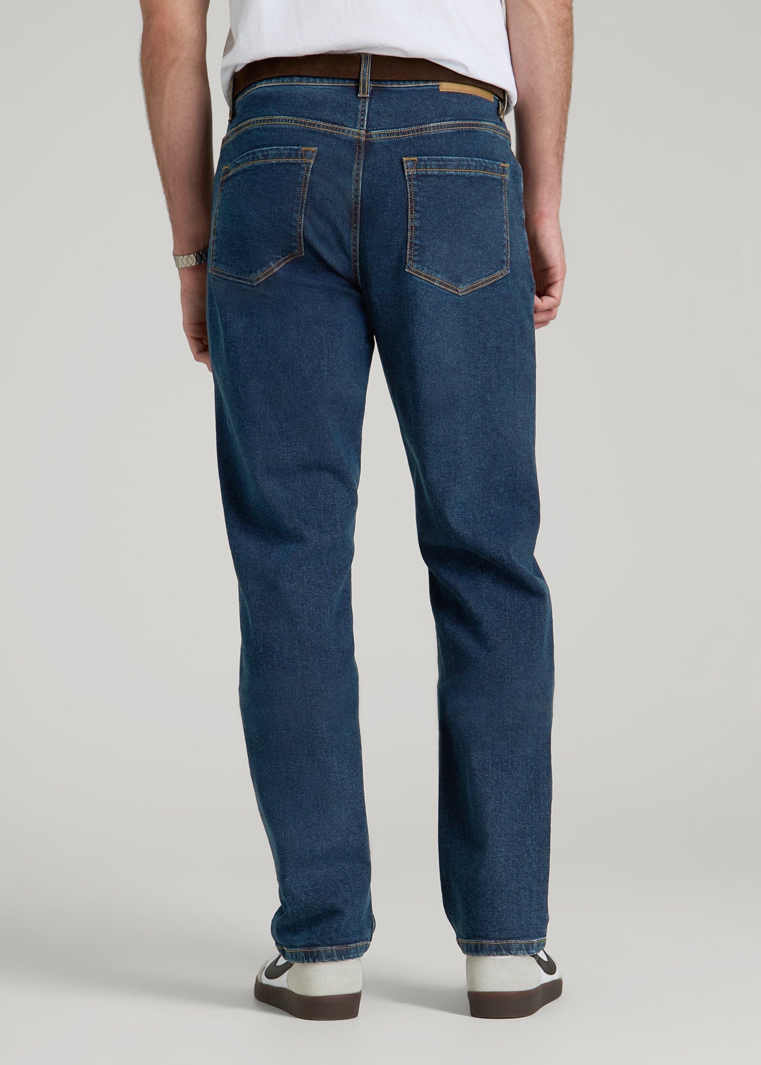 American Tall Sale | A.T. Basics Men's J1 Straight Fit Jeans for Tall Men in Charged Blue