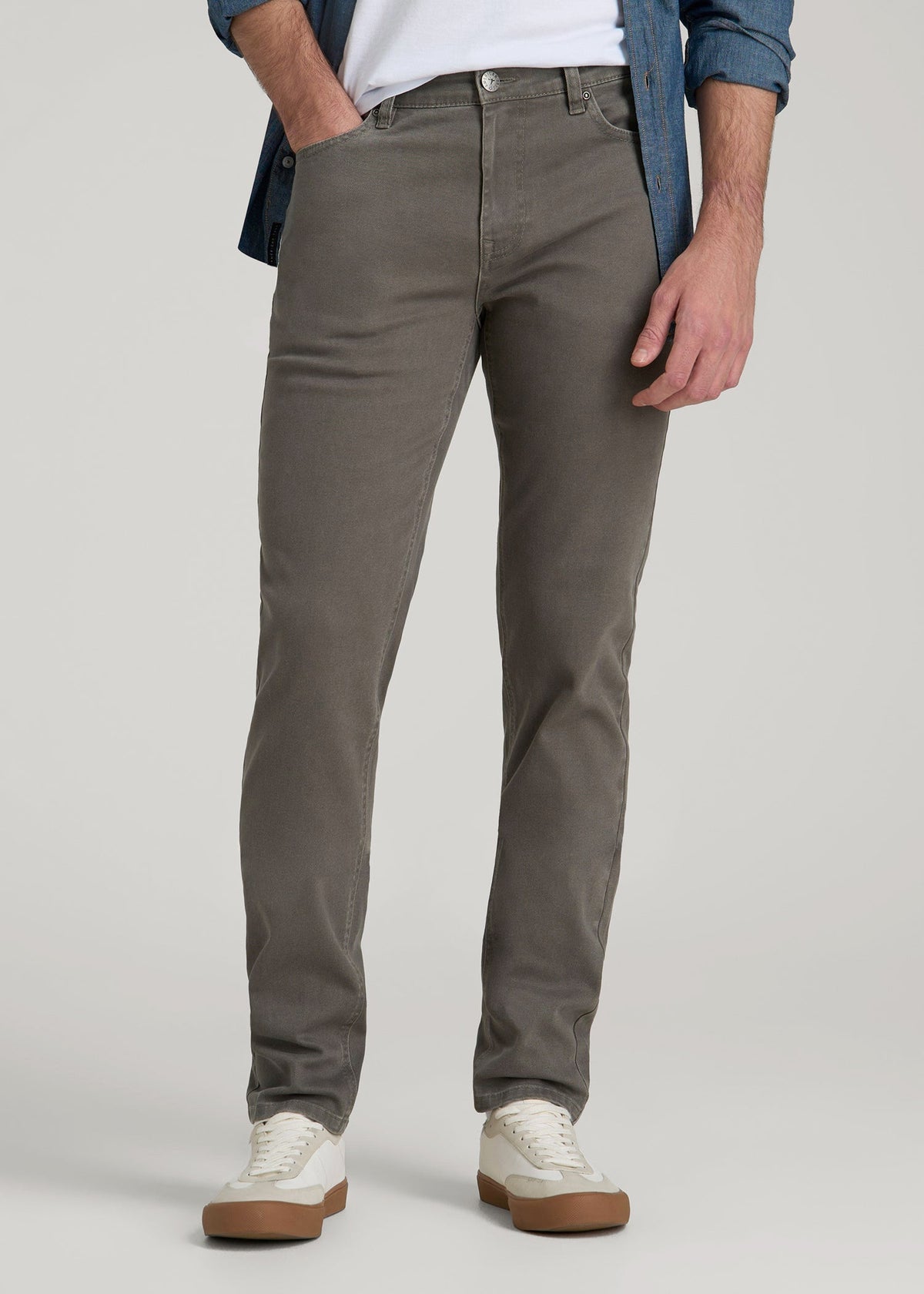 American Tall Discount | Dylan Slim Fit Colored Jeans for Tall Men in Sage