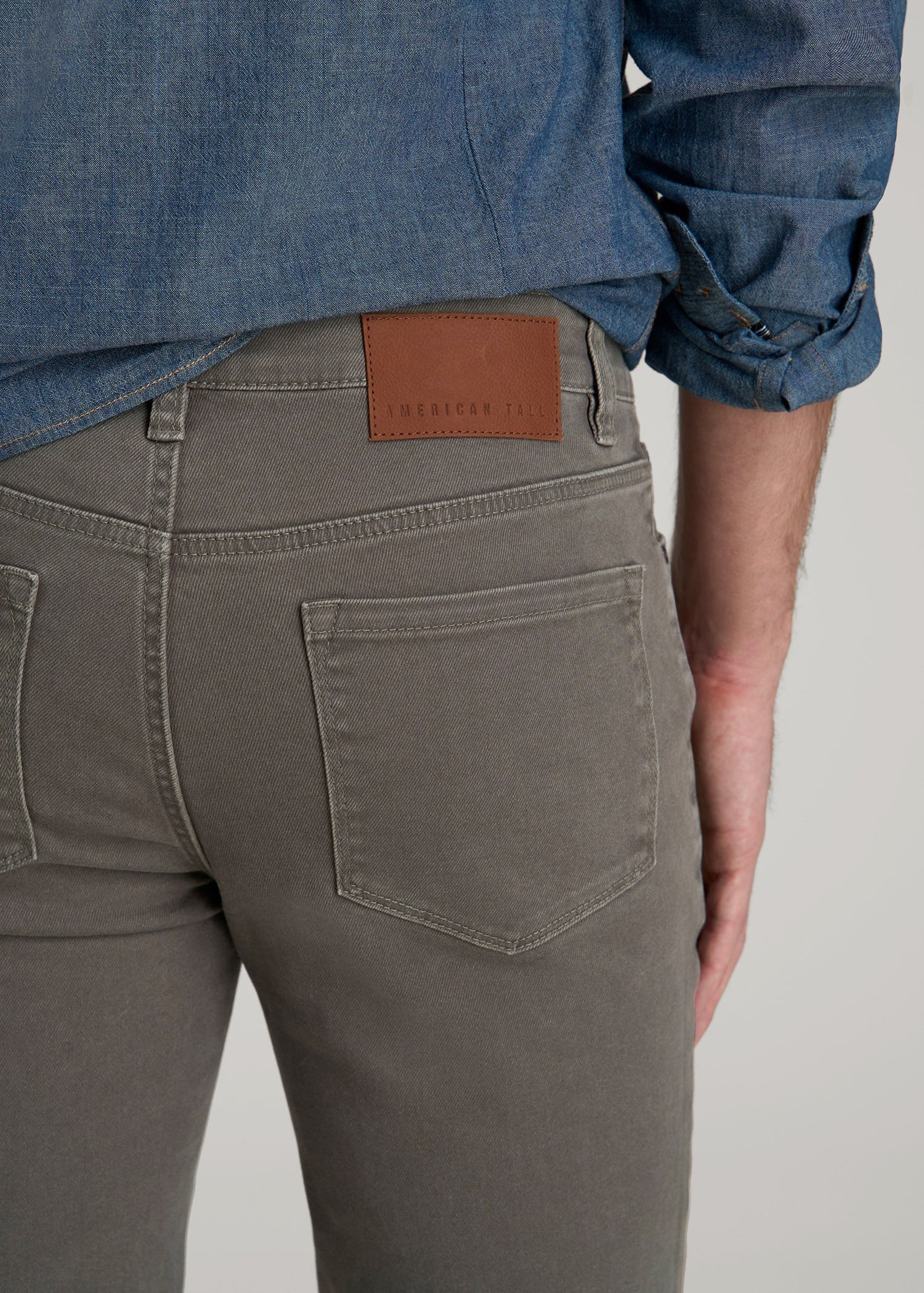 American Tall Discount | Dylan Slim Fit Colored Jeans for Tall Men in Sage