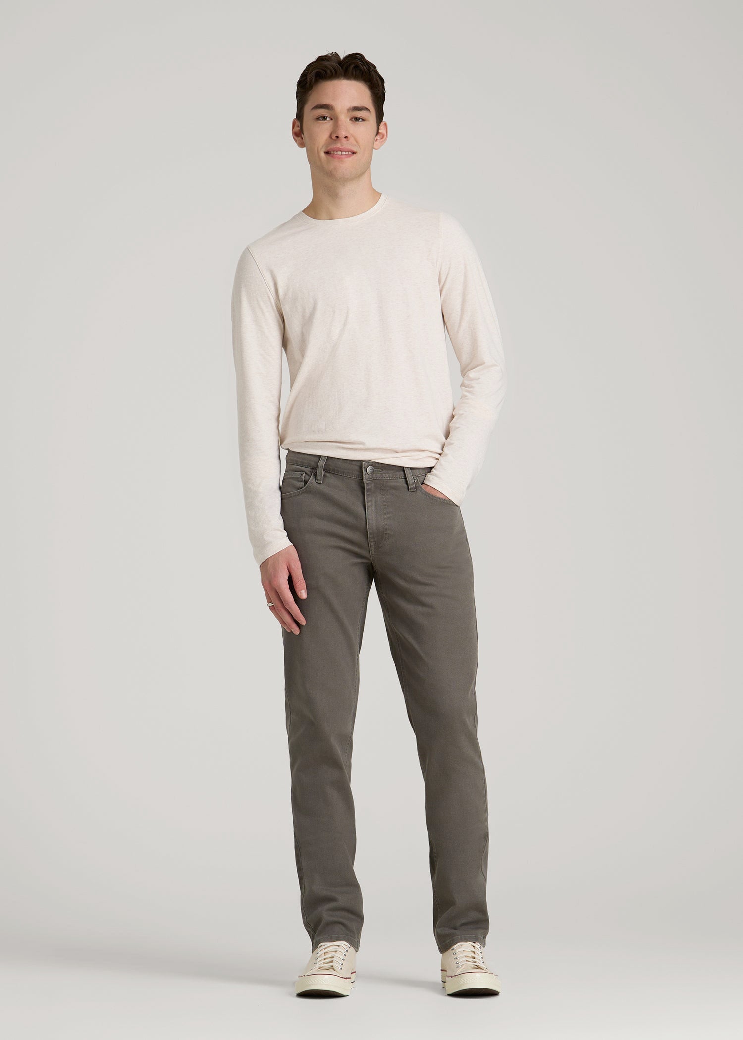 American Tall Online | Carman Tapered Fit Colored Jeans for Tall Men in Sage