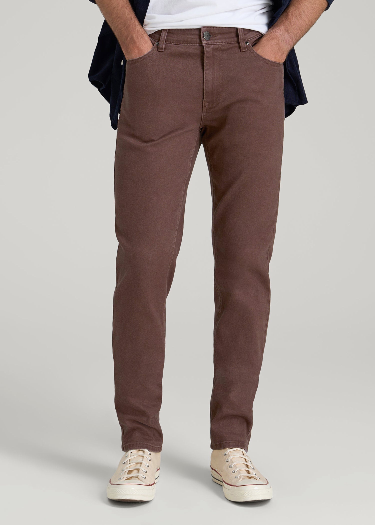 American Tall Sale | Dylan Slim Fit Colored Jeans for Tall Men in Dark Toffee