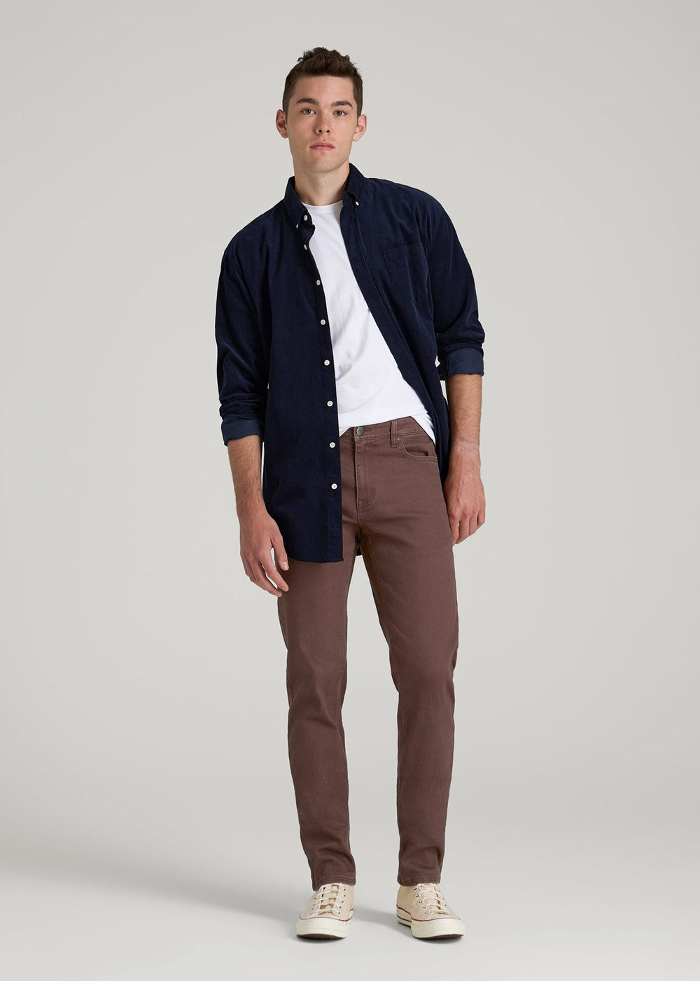 American Tall Sale | Dylan Slim Fit Colored Jeans for Tall Men in Dark Toffee