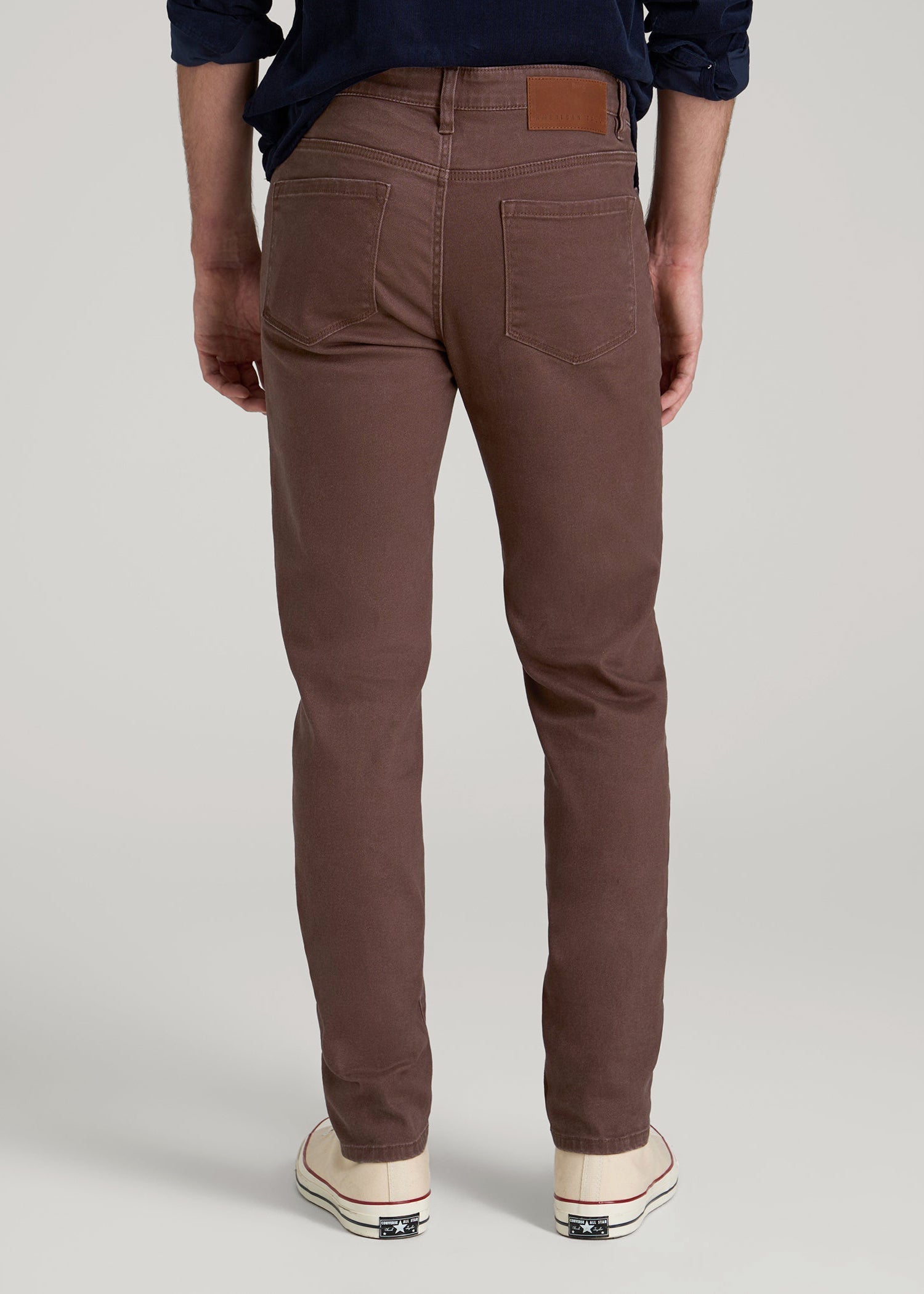 American Tall Sale | Dylan Slim Fit Colored Jeans for Tall Men in Dark Toffee