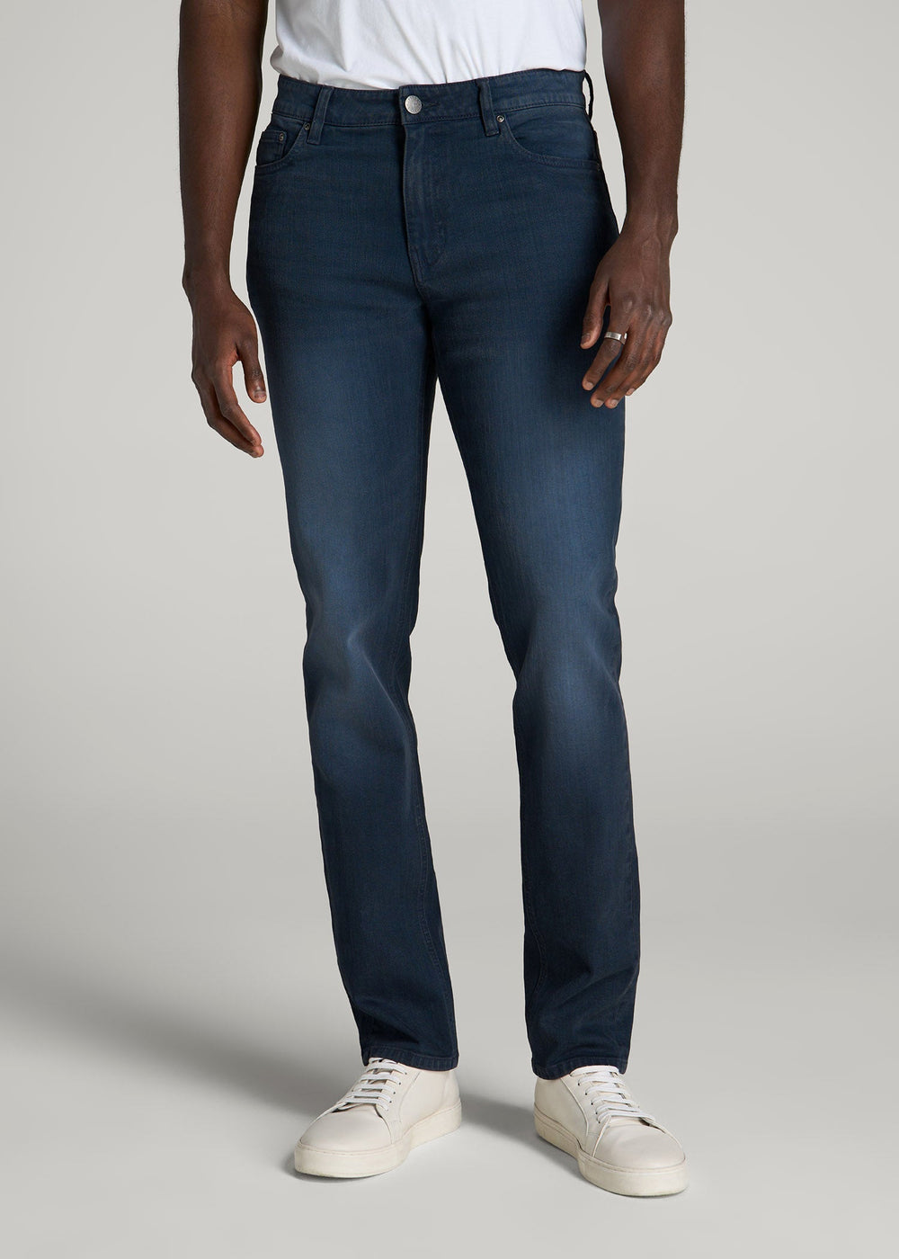 American Tall Discount | Dylan Slim Fit Jeans for Tall Men in Faded Blue Black