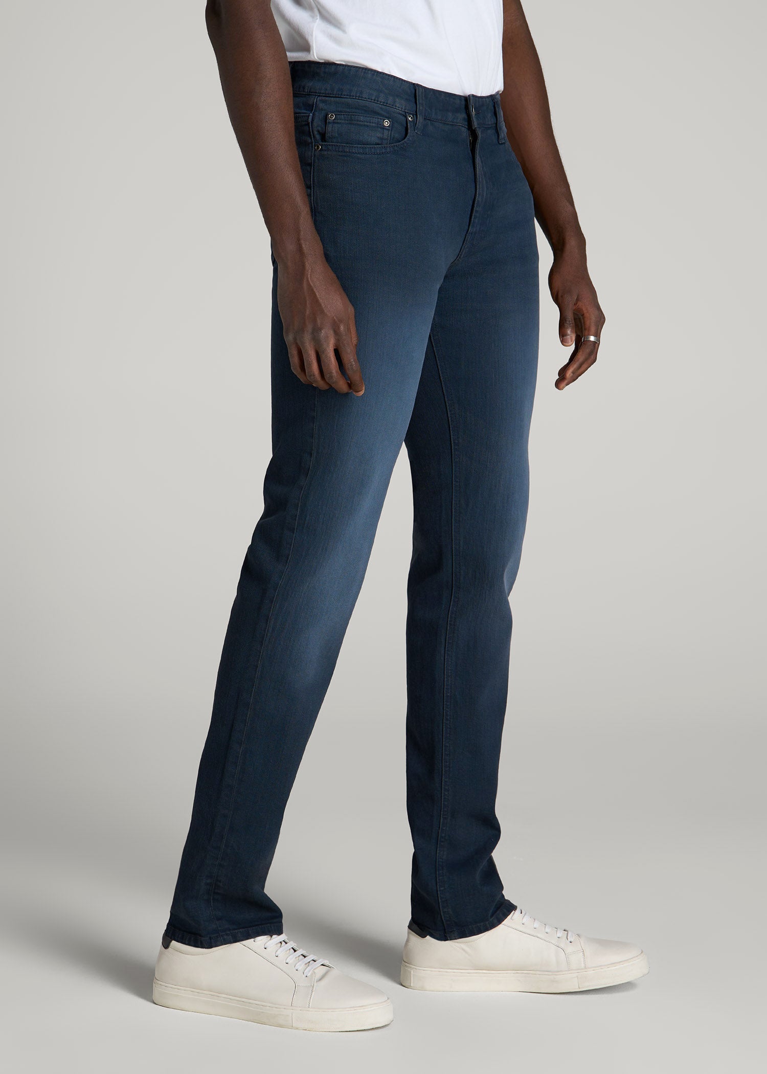 American Tall Discount | Dylan Slim Fit Jeans for Tall Men in Faded Blue Black