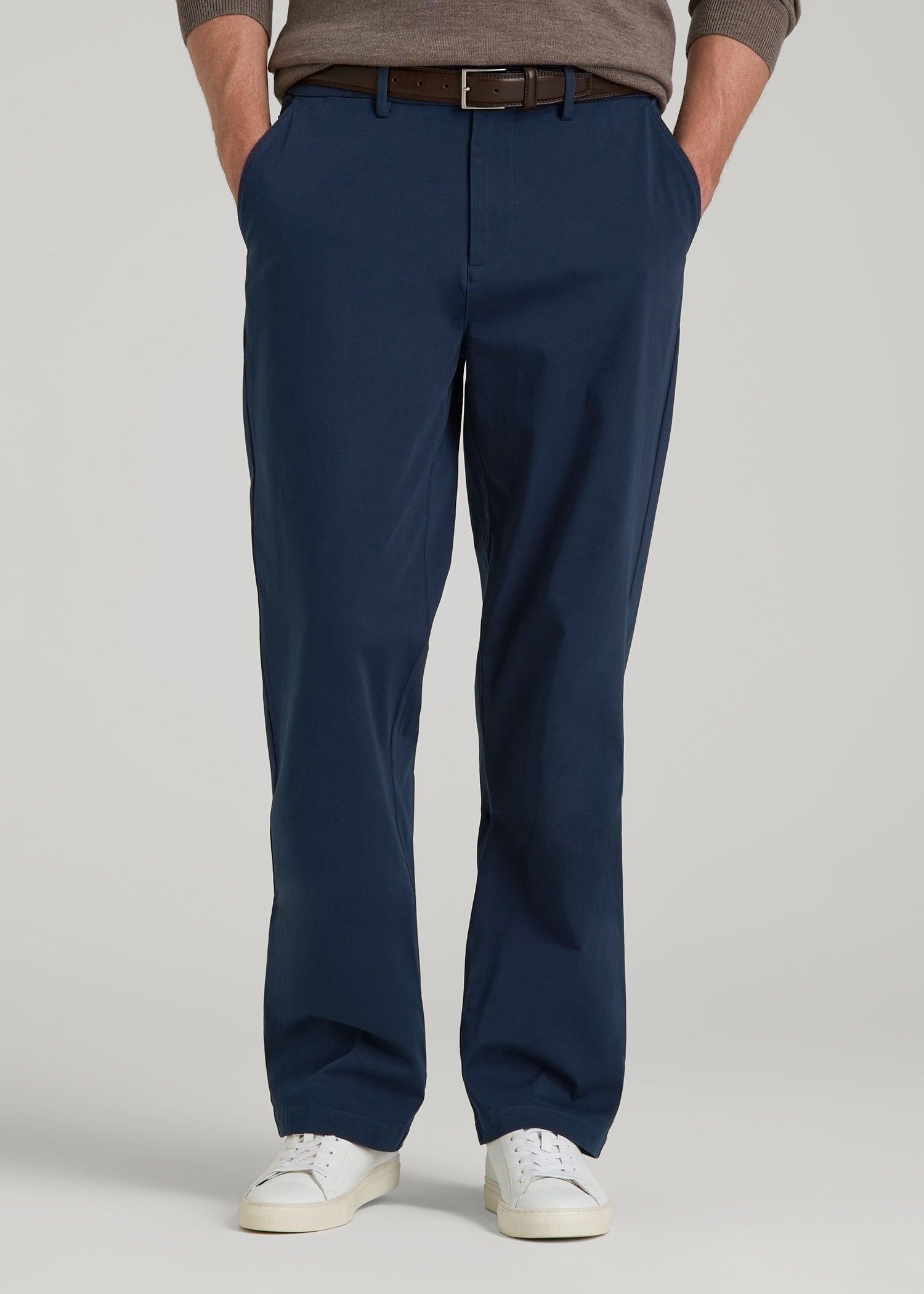 American Tall Sale | 4 Way Stretch Commuter RELAXED Chino Pants for Tall Men in Navy Blue
