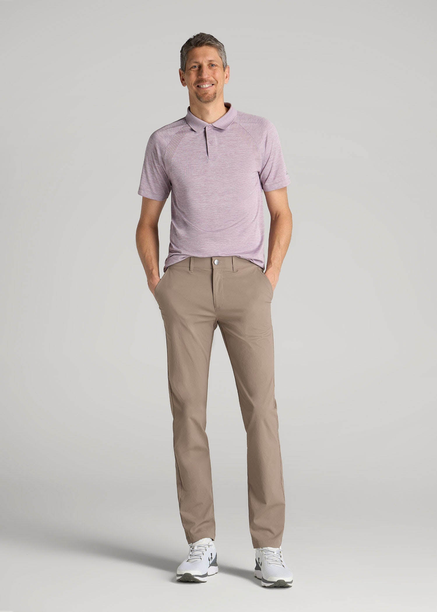 American Tall Outlet | TAPERED FIT Traveler Chino Pants for Tall Men in Dark Sand