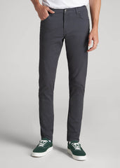 American Tall Discount | Carman TAPERED Fit Five Pocket Pants for Tall Men in Iron Grey