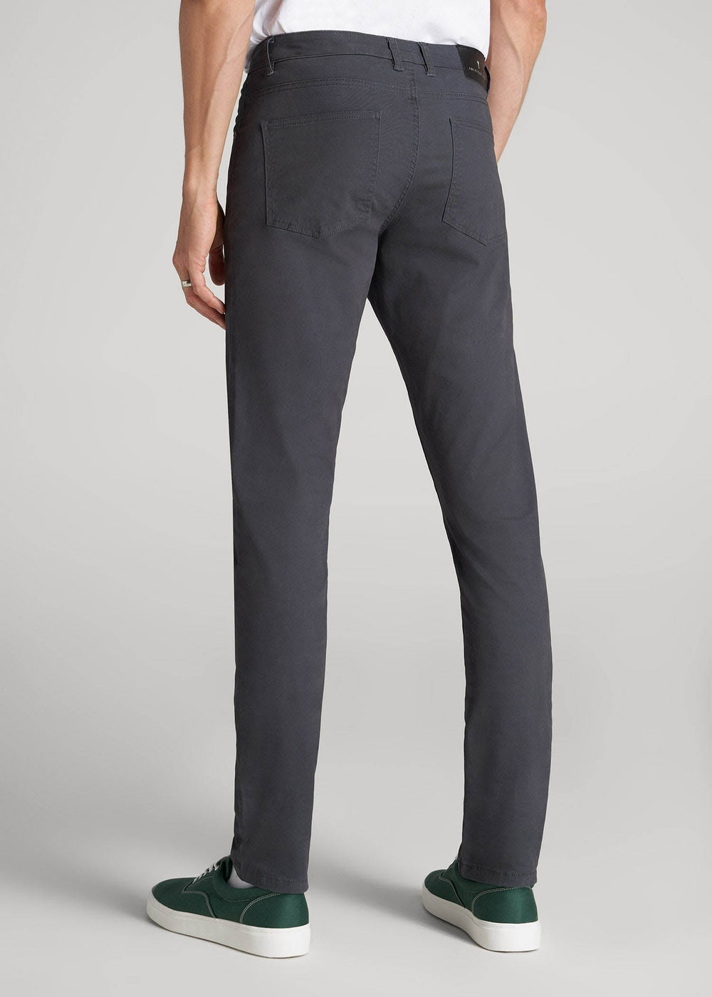 American Tall Discount | Carman TAPERED Fit Five Pocket Pants for Tall Men in Iron Grey
