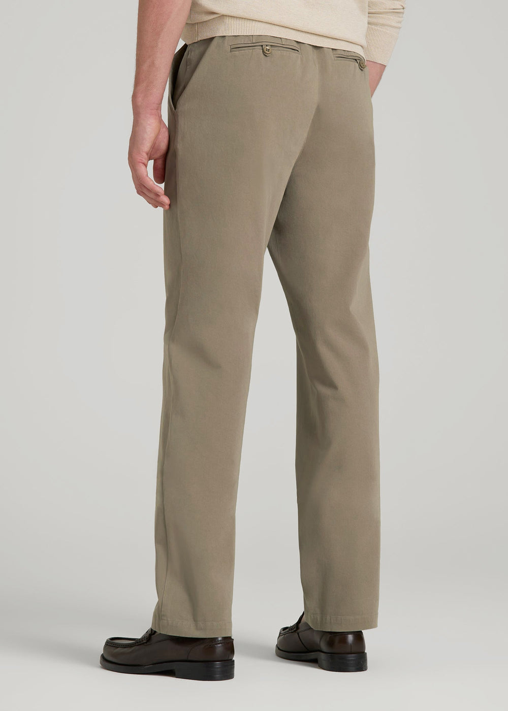 American Tall Online | 4-Way Stretch Commuter Straight Chino Pants for Tall Men in Dusty Khaki