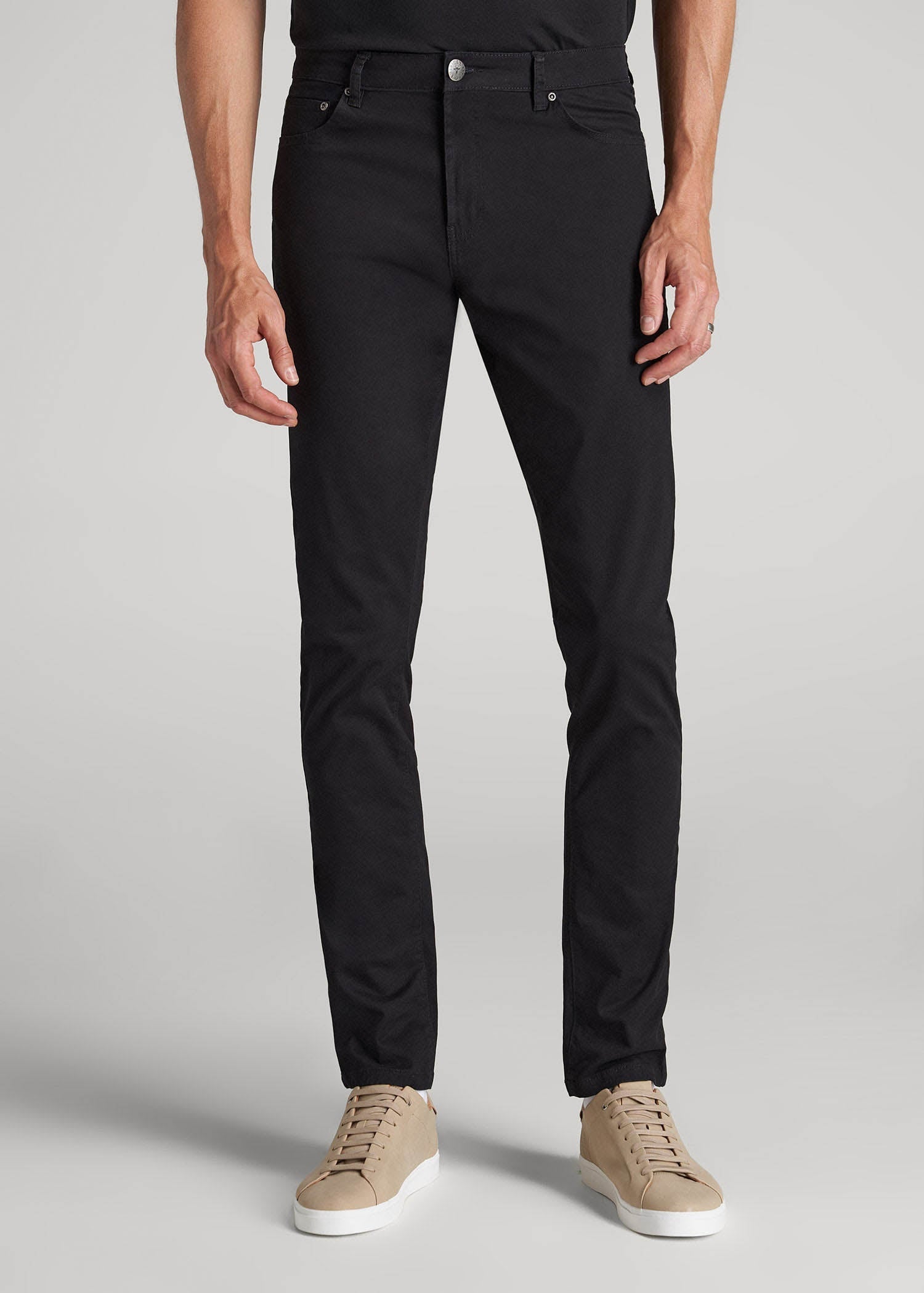 American Tall Sale | Carman TAPERED Fit Five Pocket Pants for Tall Men in Black