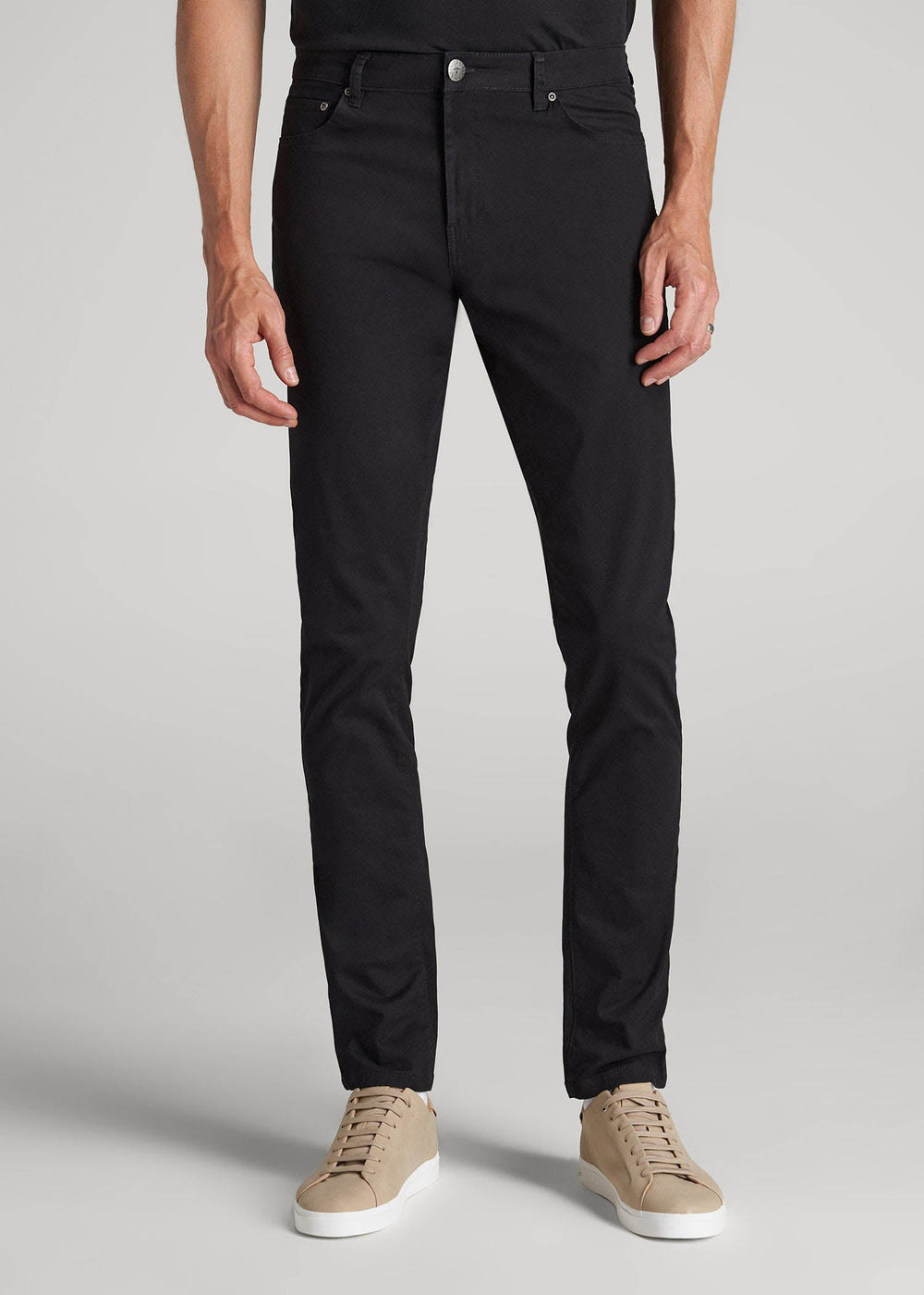 American Tall Sale | Carman TAPERED Fit Five Pocket Pants for Tall Men in Black