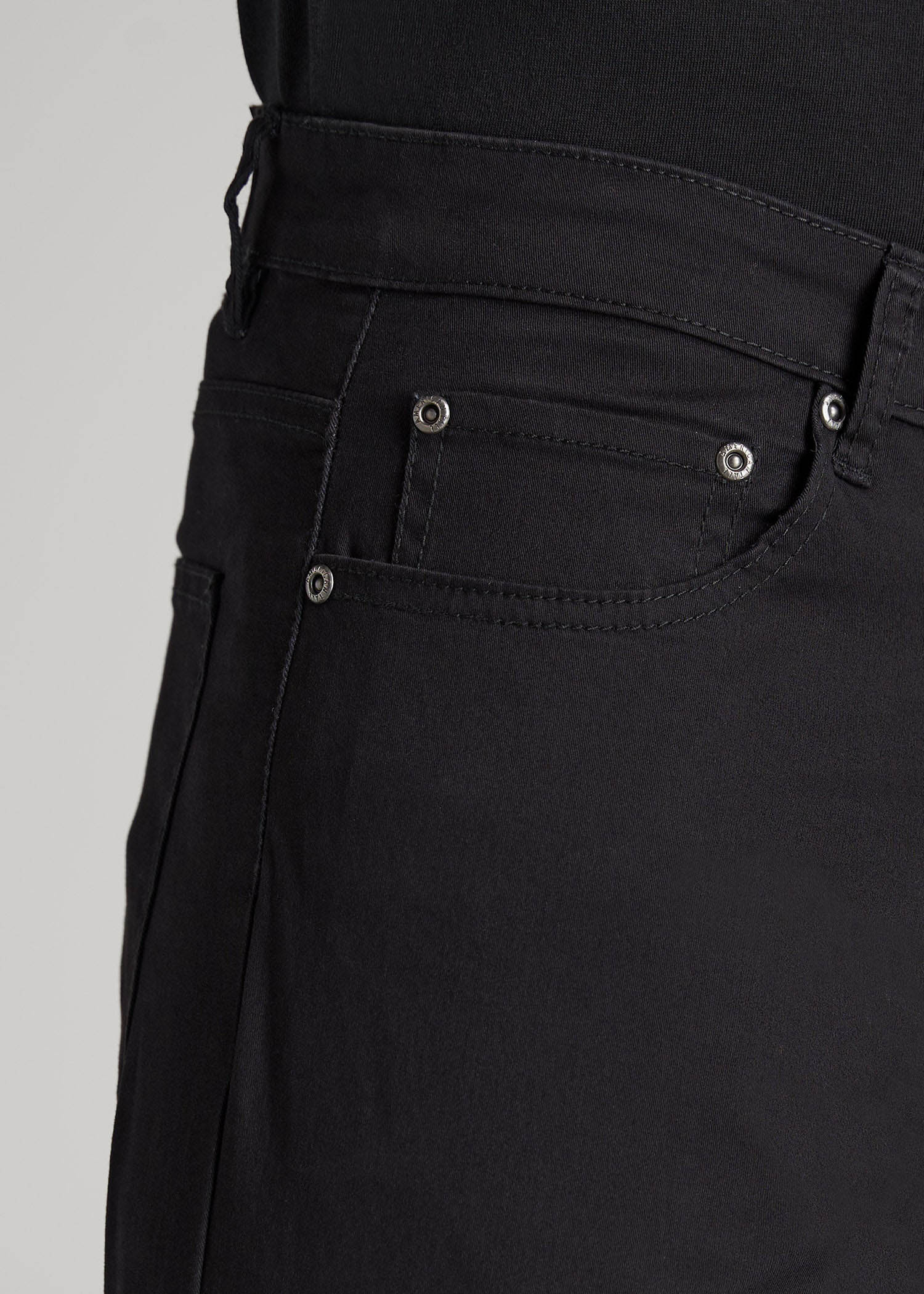 American Tall Sale | Carman TAPERED Fit Five Pocket Pants for Tall Men in Black