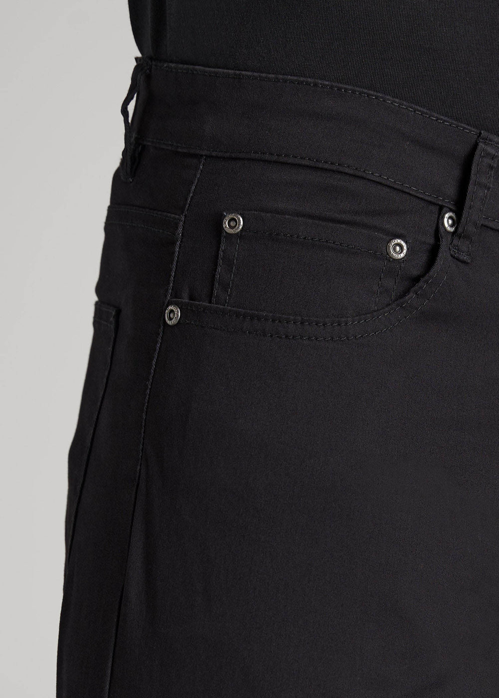 American Tall Sale | Carman TAPERED Fit Five Pocket Pants for Tall Men in Black