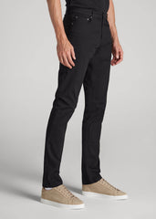 American Tall Sale | Carman TAPERED Fit Five Pocket Pants for Tall Men in Black