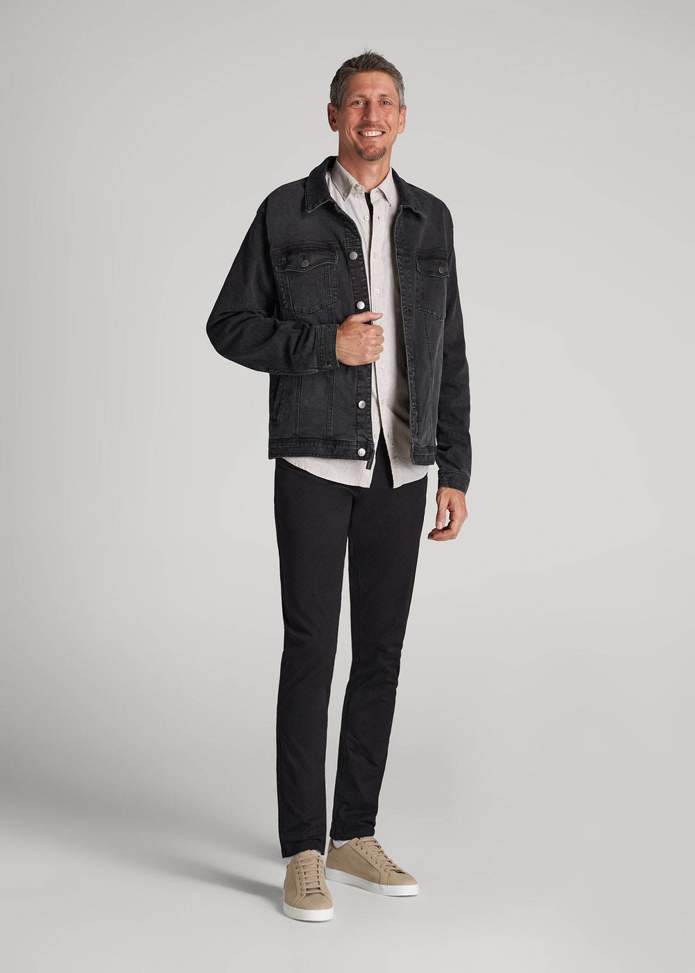 American Tall Sale | Carman TAPERED Fit Five Pocket Pants for Tall Men in Black