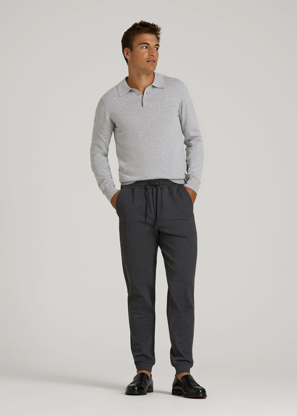 American Tall Online Shop | Soft Flex Ponte Jogger for Tall Men in Dark Charcoal Heather