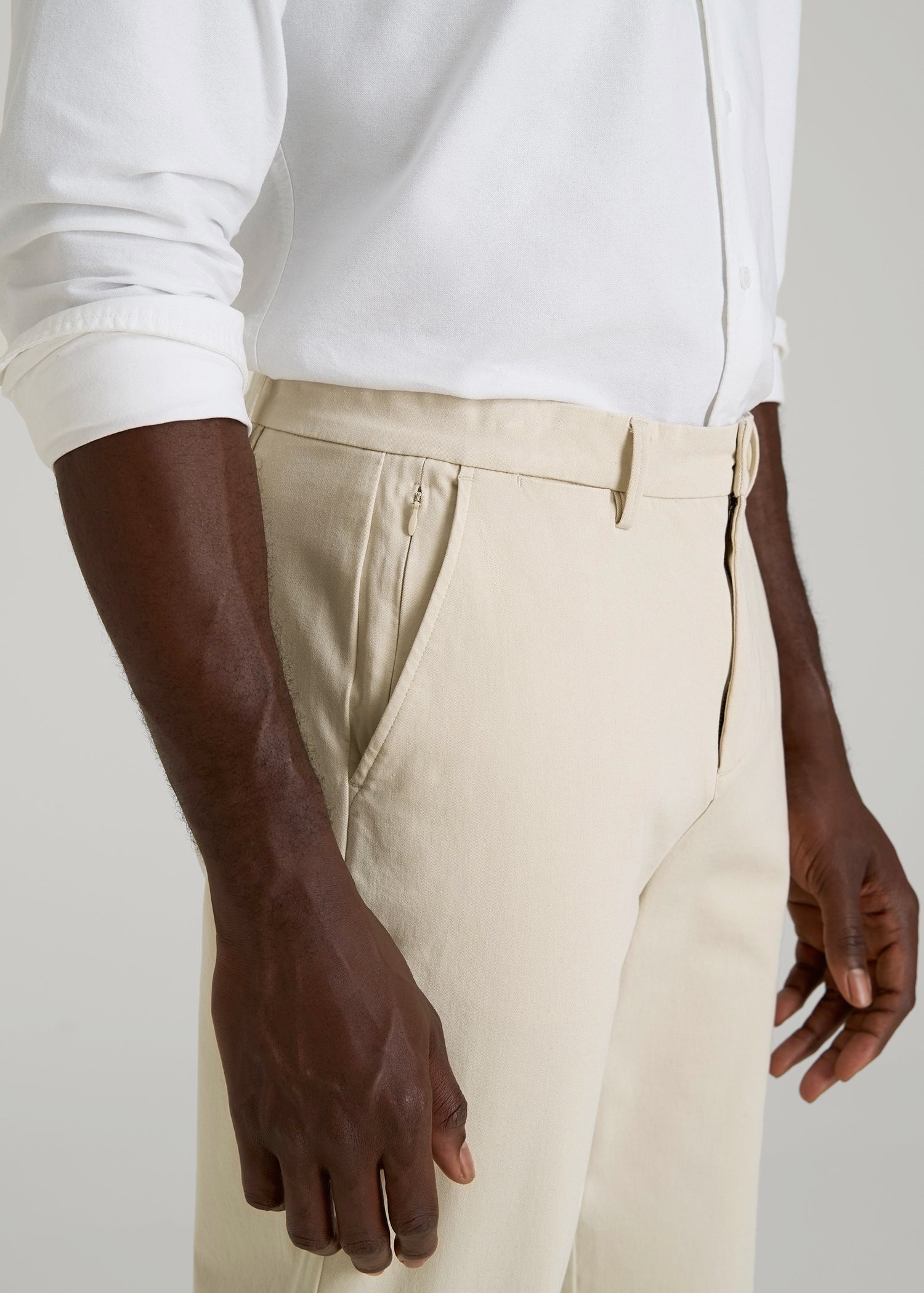 American Tall Online | 4 Way Stretch Commuter STRAIGHT Leg Chino Pants for Tall Men in Light Stone