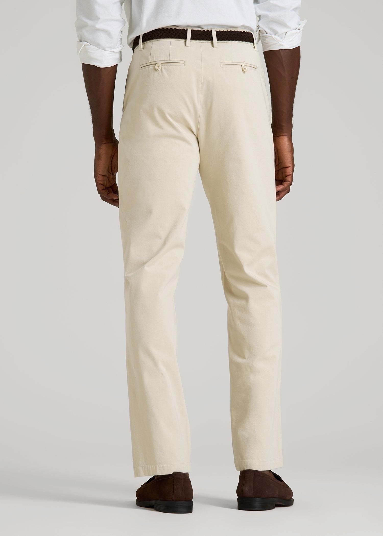 American Tall Online | 4 Way Stretch Commuter STRAIGHT Leg Chino Pants for Tall Men in Light Stone