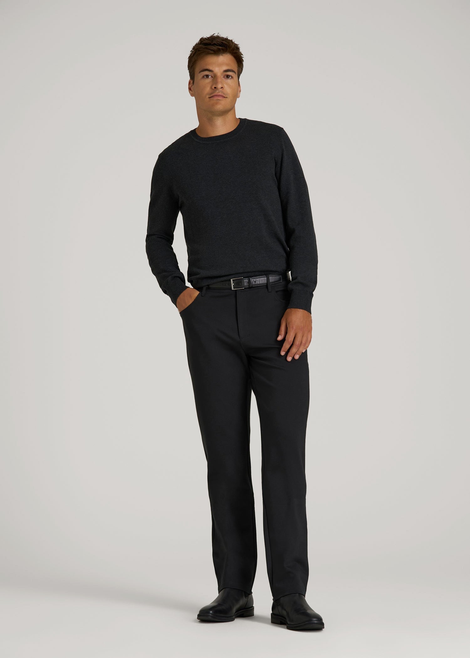 American Tall Sale | Soft Flex Ponte Pants for Tall Men in Black
