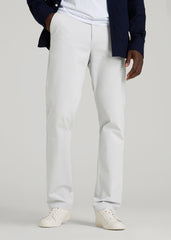 American Tall Outlet | 4 Way Stretch Commuter TAPERED Chino Pants for Tall Men in Silver Drop