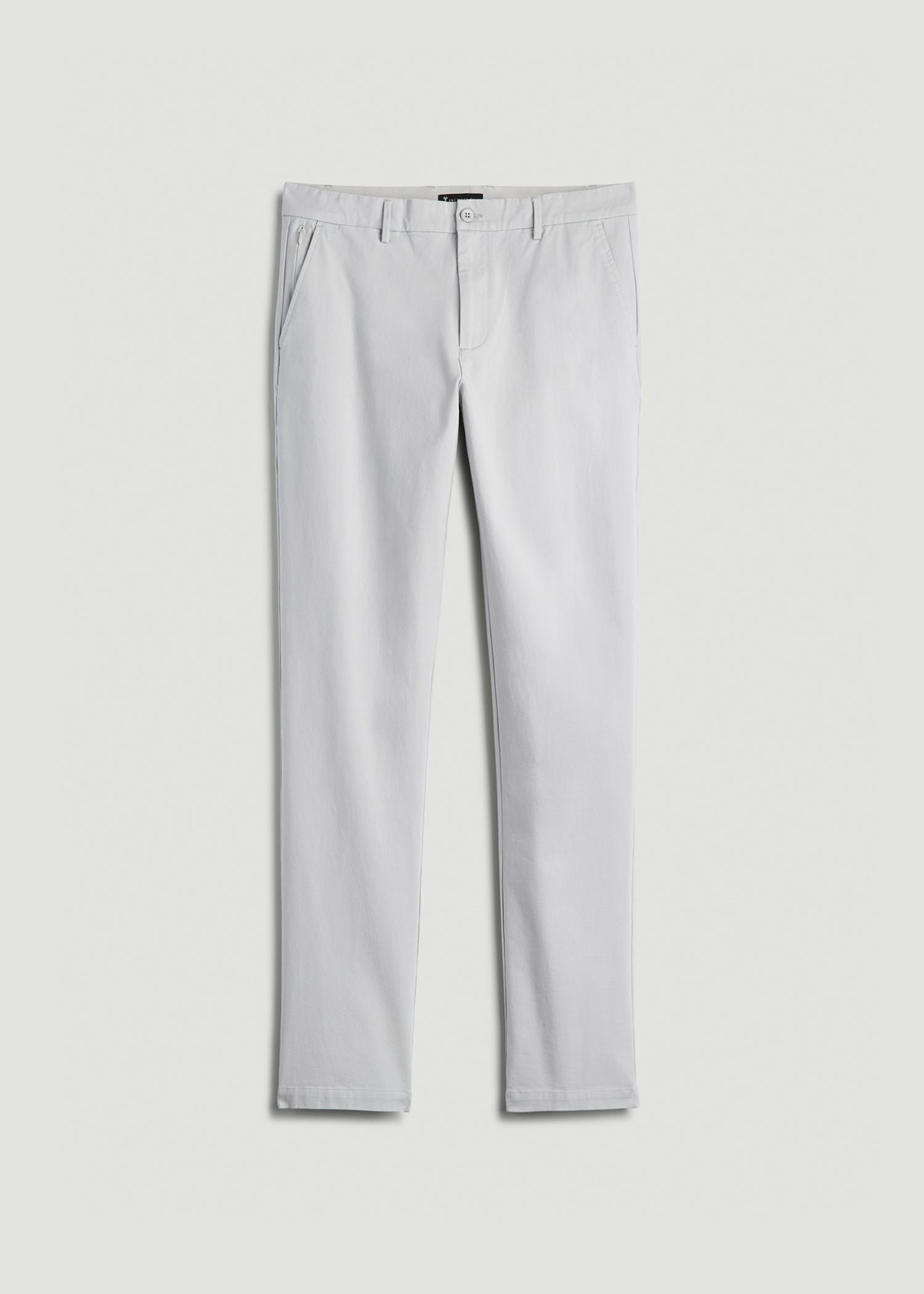 American Tall Outlet | 4 Way Stretch Commuter TAPERED Chino Pants for Tall Men in Silver Drop