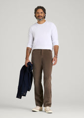 American Tall Online Shop | STRAIGHT-LEG Stretch Corduroy Pants for Tall Men in Dark Sand