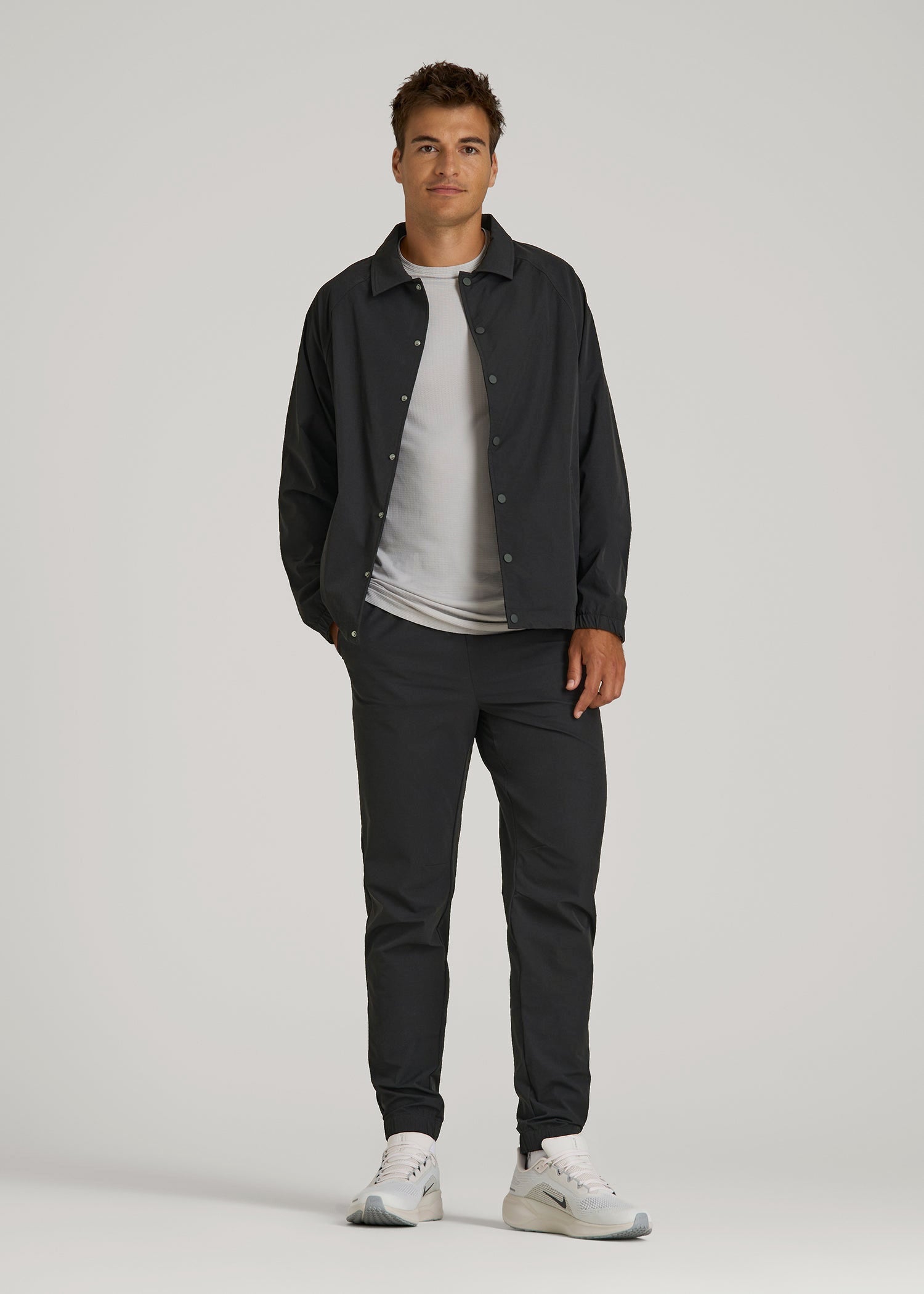 American Tall Sale | Flex Nylon Joggers for Tall Men in Black
