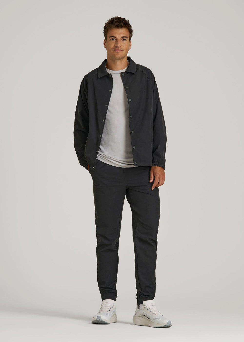 American Tall Sale | Flex Nylon Joggers for Tall Men in Black