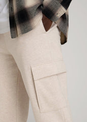 American Tall Online Shop | Wearever Fleece Straight Leg Cargo Sweatpant for Tall Men in Oatmeal Mix