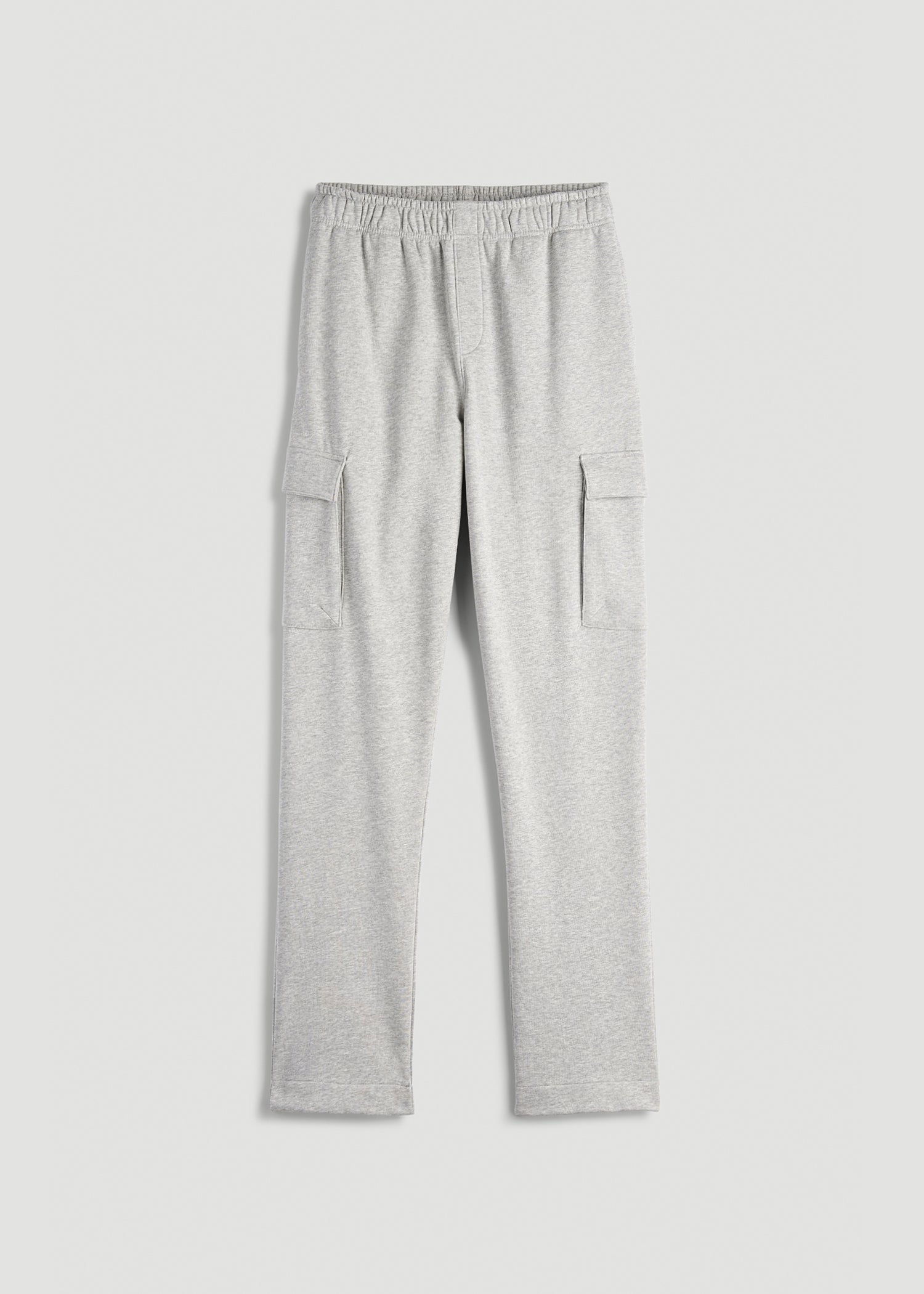 American Tall Discount | Wearever Fleece Straight Leg Cargo Sweatpant for Tall Men in Grey Mix