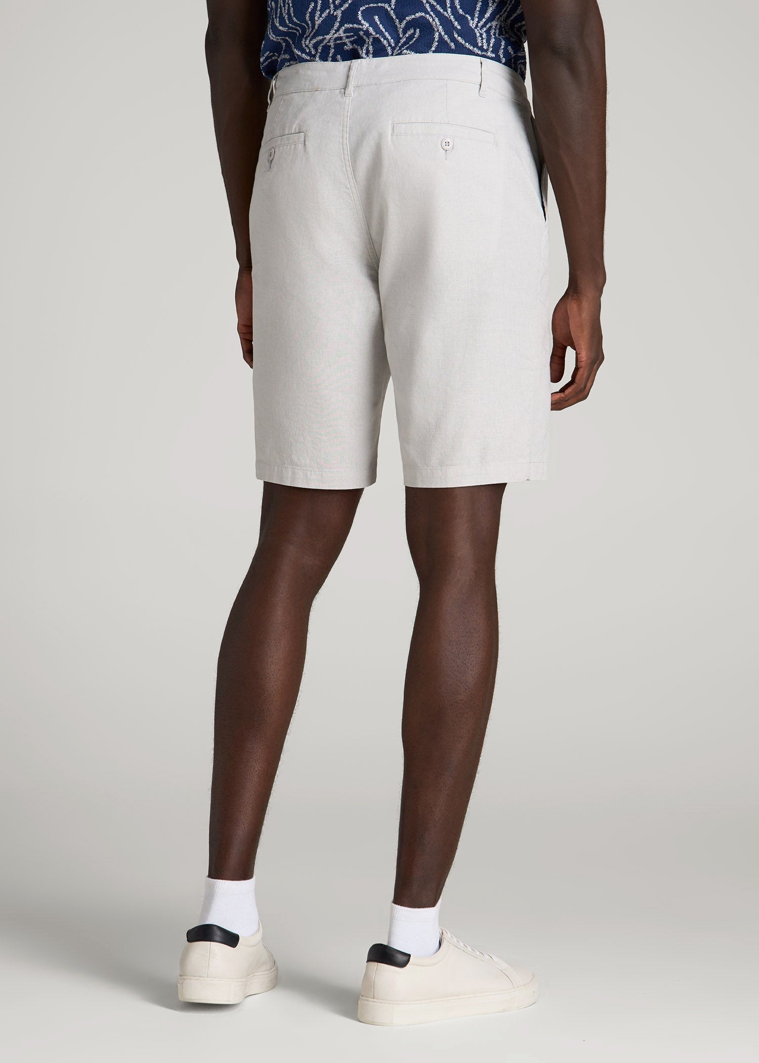 American Tall Online | Linen Shorts For Tall Men in Vapor Grey