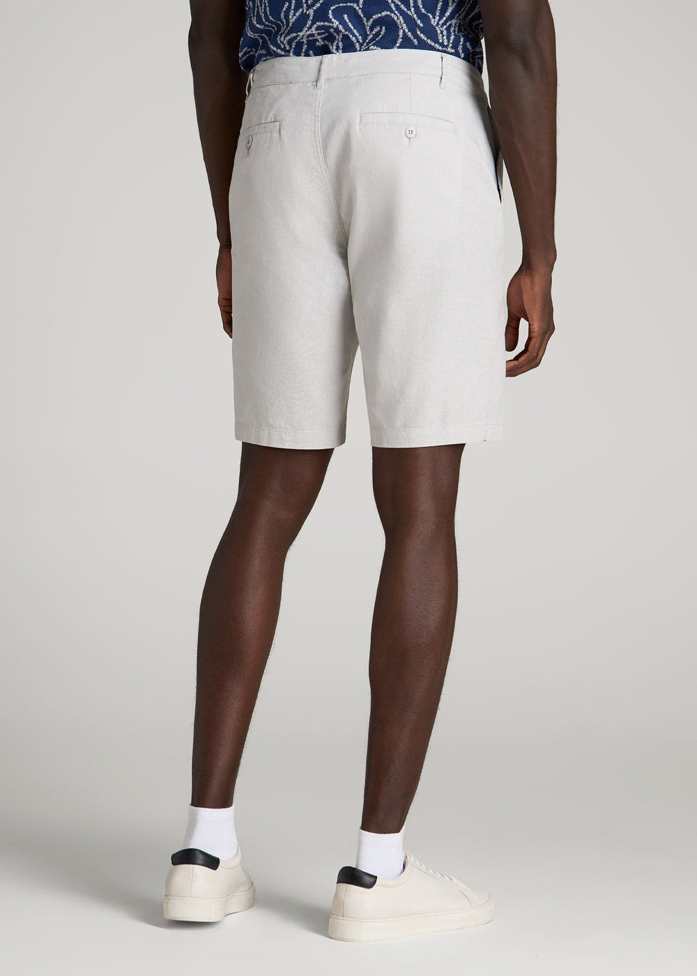 American Tall Online | Linen Shorts For Tall Men in Vapor Grey