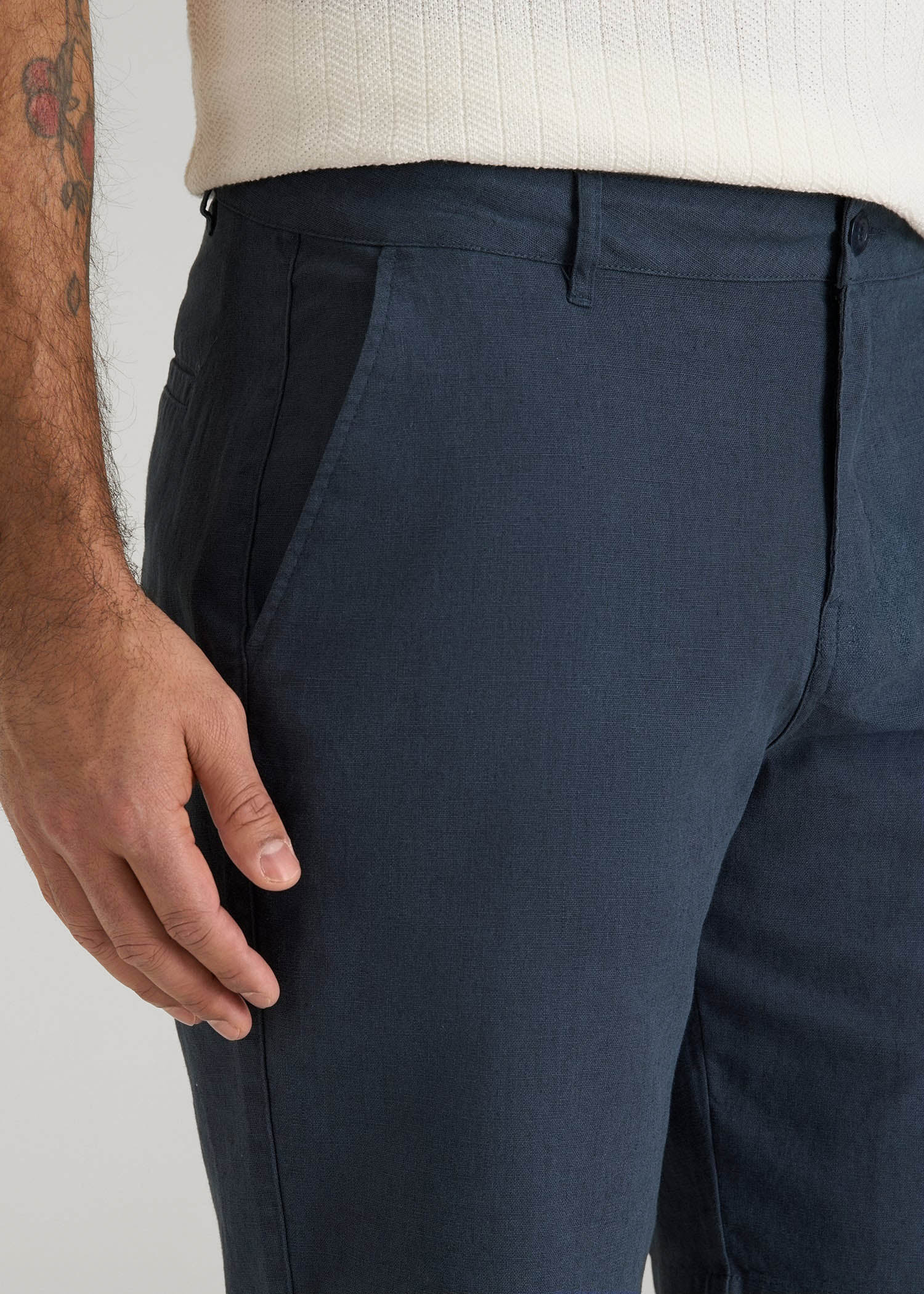 American Tall Sale | Linen Shorts For Tall Men in Chambray Linen