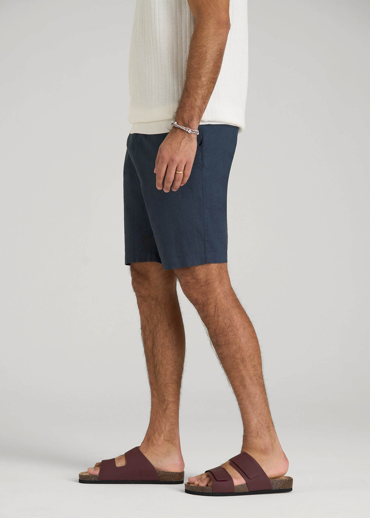 American Tall Sale | Linen Shorts For Tall Men in Chambray Linen